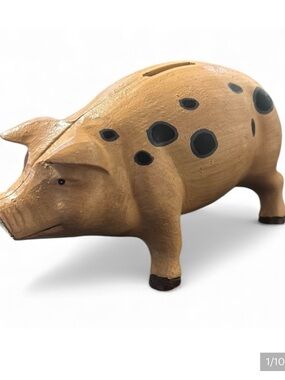 Vintage Cast Iron Piggy Bank Doorstop